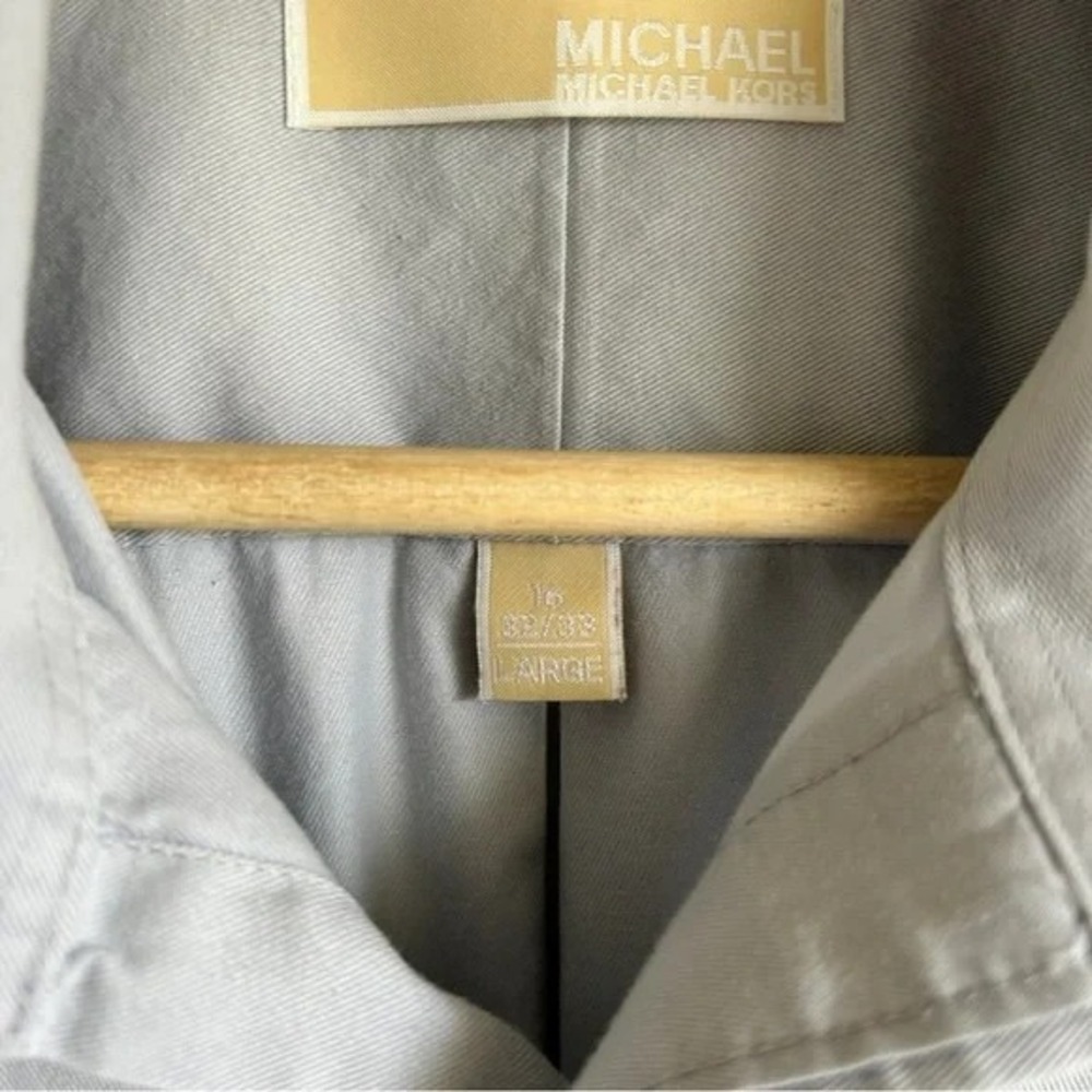 Michael Kors I Large Light Blue‎ Gray Dress Shirt I Button Up, Collar I Size L - Picture 7 of 10